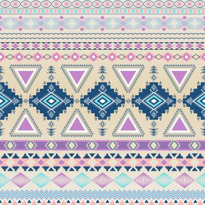 Tribal striped seamless pattern. Geometric multicolor background. Vintage soft colors