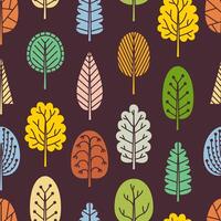 Seamless pattern, hand drawn trees. Fashion background with trees for wrapping, postcards, fabrics, web page backgrounds, illustration. vector