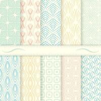 Set of ten seamless retro patterns. vector