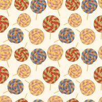 Seamless pattern with Lollipops. Candy background. Retro style. Soft colors. Can be used to fabric design, wallpaper, decorative paper, scrapbook albums, web design, etc. vector
