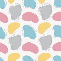 Abstract organic shapes and lines seamless pattern. vector
