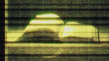 Open book with interference effect seamless loop. Design video
