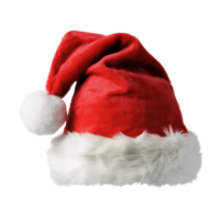 Red Santa Hat with Fur Trim and PomPom on Transparent Background, Classic Festive Look png