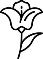 A black and white flower outline on a white background vector