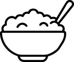 A bowl of rice with a spoon in it vector