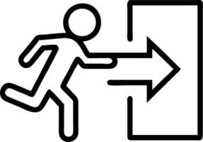 An icon of a man running to an exit vector