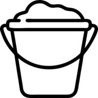 A bucket of water is shown in a line drawing vector