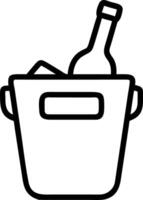 A bucket with a bottle of wine in it vector
