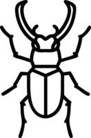 A black and white drawing of a beetle vector