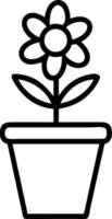 Flower pot coloring page vector