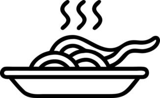 A black and white image of a bowl of noodles vector