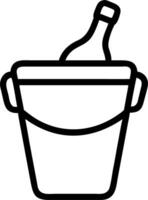 A bucket with a bottle in it on a white background vector