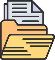 File And Folder Neon UI Symbol vector