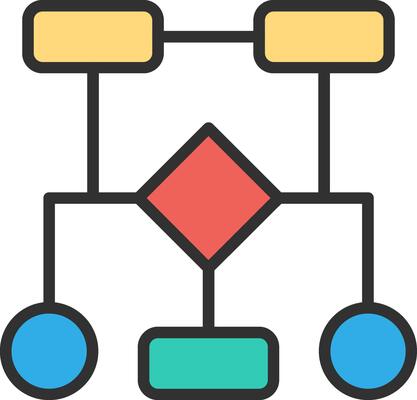 Flow Chart Iconic Line Form