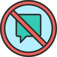 No Talk Creative Sketch Element vector