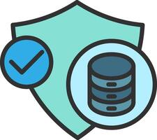 Database Security Outlined Frame Object vector