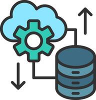 Cloud Database Futuristic UI Mark vector