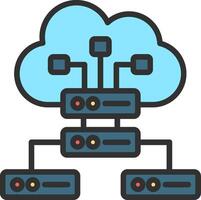 Cloud Server Gradient Themed Symbol vector