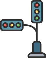 Traffic Lights Interface Line Graphic vector