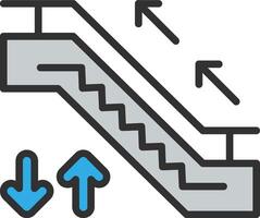 Escalator Outlined Line Artwork vector