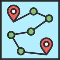 Route Outlined Line Artwork vector