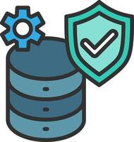 Database Bold Outline Badge vector
