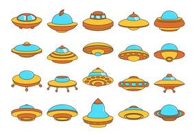 Retro Alien Spaceship vector