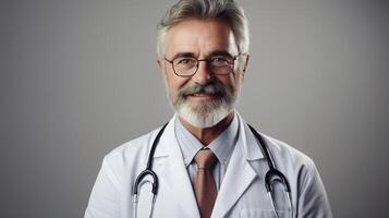 A man in a doctor's coat and tie photo