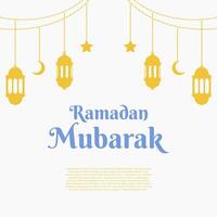 Islamic lantern, crescent moon and star ornament. Ramadan kareem or Al-Adha background template. Frame and border for Islamic event vector