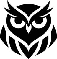 A minimalist owl stands boldly in black, showcasing elegant abstract design qualities vector
