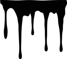 Dripping black paint forms an abstract silhouette on a white plain background now vector