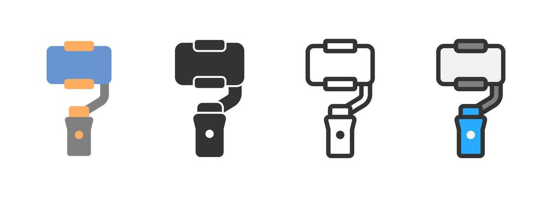 Stabilizer for smartphone, Phone Gimbal device, phone stand holder, shooting, streaming symbol.