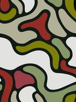Retro Inspired Abstract Seamless Pattern with Bold Colors vector
