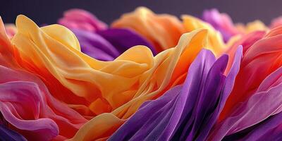 Vibrant fabric layers create a stunning display of colors in a captivating arrangement photo