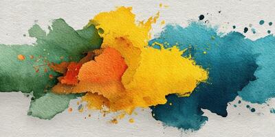 Colorful abstract watercolor splash creating an artistic expression of vibrant hues in a playful arrangement photo