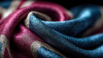 Fabric featuring intricate design in contrasting colors highlighting texture and detail photo