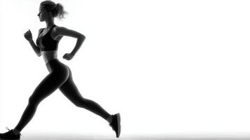 Runner practicing in a fitness studio during evening hours with a focus on movement and athleticism photo