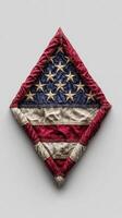 Old flag displayed with care showcasing history and patriotism through its fabric and colors photo