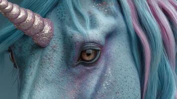 Magical unicorn with sparkling details and vibrant colors in a whimsical setting photo