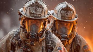 Brave firefighters face flames while battling wildfires in rugged terrain during early morning hours photo