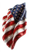 Waving American flag symbolizing patriotism and national pride during a celebration or commemorative event photo