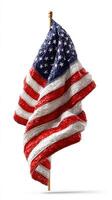 Textured American flag stands proudly on display, capturing the essence of patriotism and national pride in vibrant colors photo