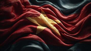 Vietnam's national flag beautifully draped, showcasing vibrant colors and rich textures photo