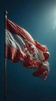 Waving flag of Austria under a bright sky during midday light photo
