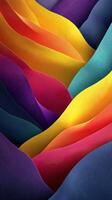 Colorful abstract waves create a vibrant visual display inspired by fabric textures photo