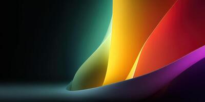 Colorful abstract shapes blend together in a captivating display of light and form at dusk photo