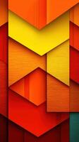 Colorful abstract geometric layers create a vibrant display of warm tones and textures in a modern design photo