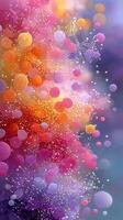Vivid abstract background featuring colorful bubbles and soft gradients in bright shades photo