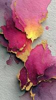 Colorful abstract art with gold accents and textured layers on a soft neutral background created in a contemporary style photo