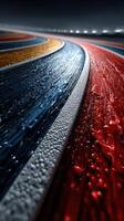 Colorful abstract composition with flowing paint in a creative studio environment capturing dynamic movement photo